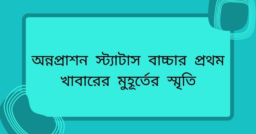 অন্নপ্রাশন স্ট্যাটাস: বাচ্চার প্রথম খাবারের মুহূর্তের স্মৃতি