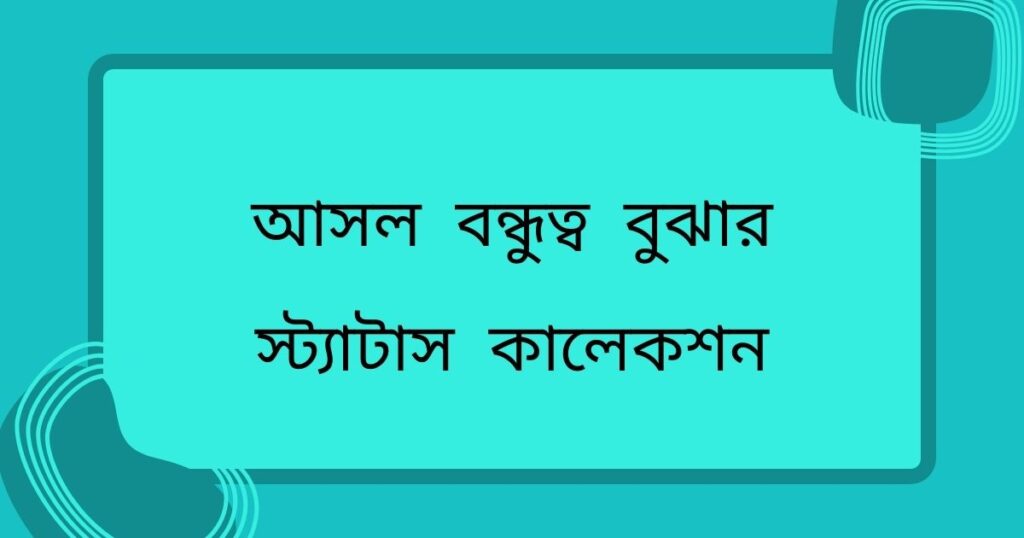 আসল বন্ধুত্ব বুঝার স্ট্যাটাস কালেকশন