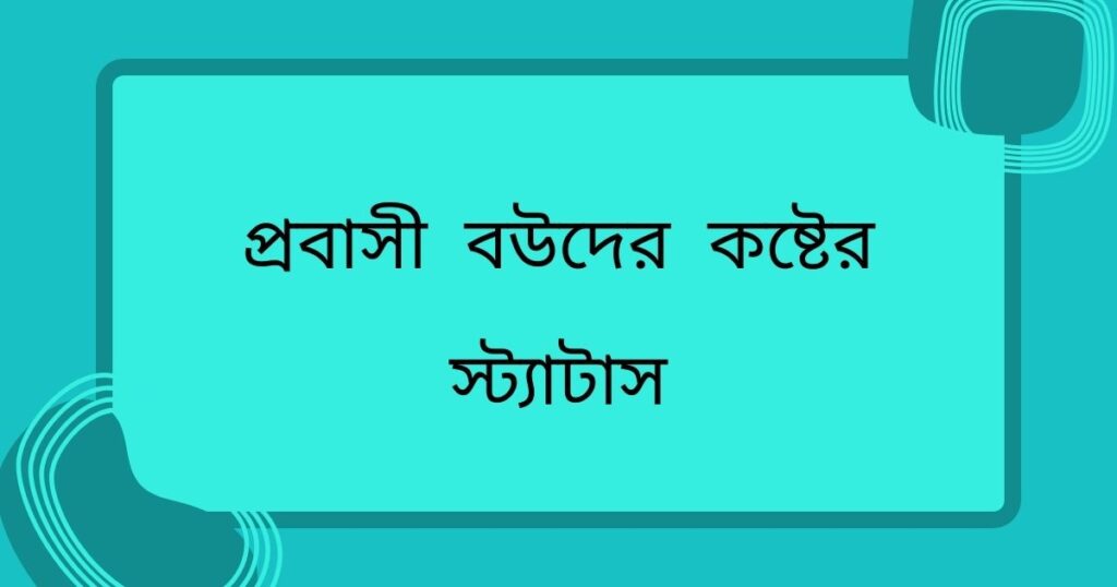 প্রবাসীদের কষ্টের স্ট্যাটাস